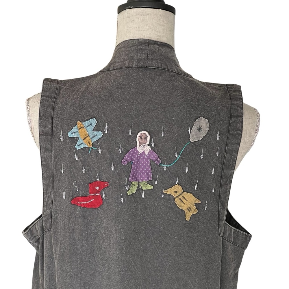 Sacred Threads Embroidered Duster Sleeveless Card… - image 6